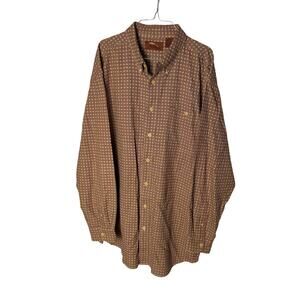 VTG‎ Bob Timberlake Shirt Mens XLT Tall Houndstooth Dobby Cotton Button Down